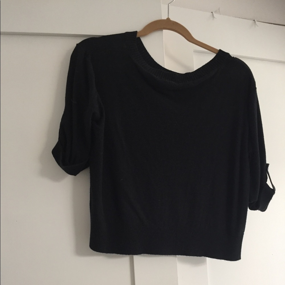 Black mid-arm sweater